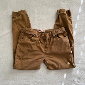 Levi Strauss Joggers Men Large Husky Brown Cotton Drawstring
